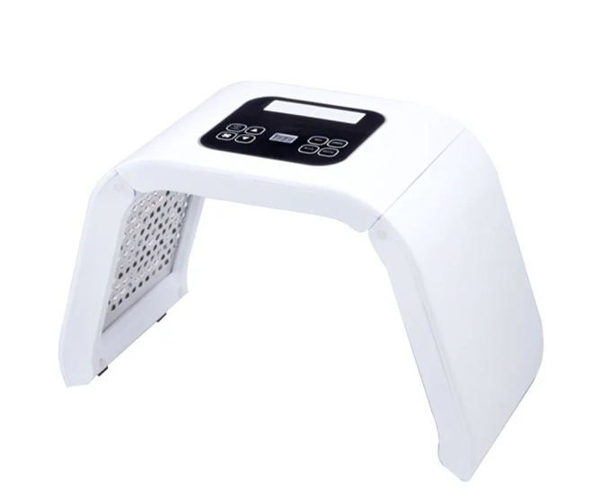 7-color photon skin rejuvenation device is white with a digital control interface. It is an ideal LED light device purchase.