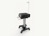 Black medical device on a wheel stand with side view. Apolex Tite smart RF lipolysis device is a great value aesthetic laser purchase.