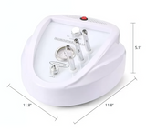 White electronic device with attachments and dimensions on a white background. It is an ideal device purchase.