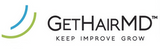 GETHAIRMD logo with text 'KEEP IMPROVE GROW' and colorful design elements.