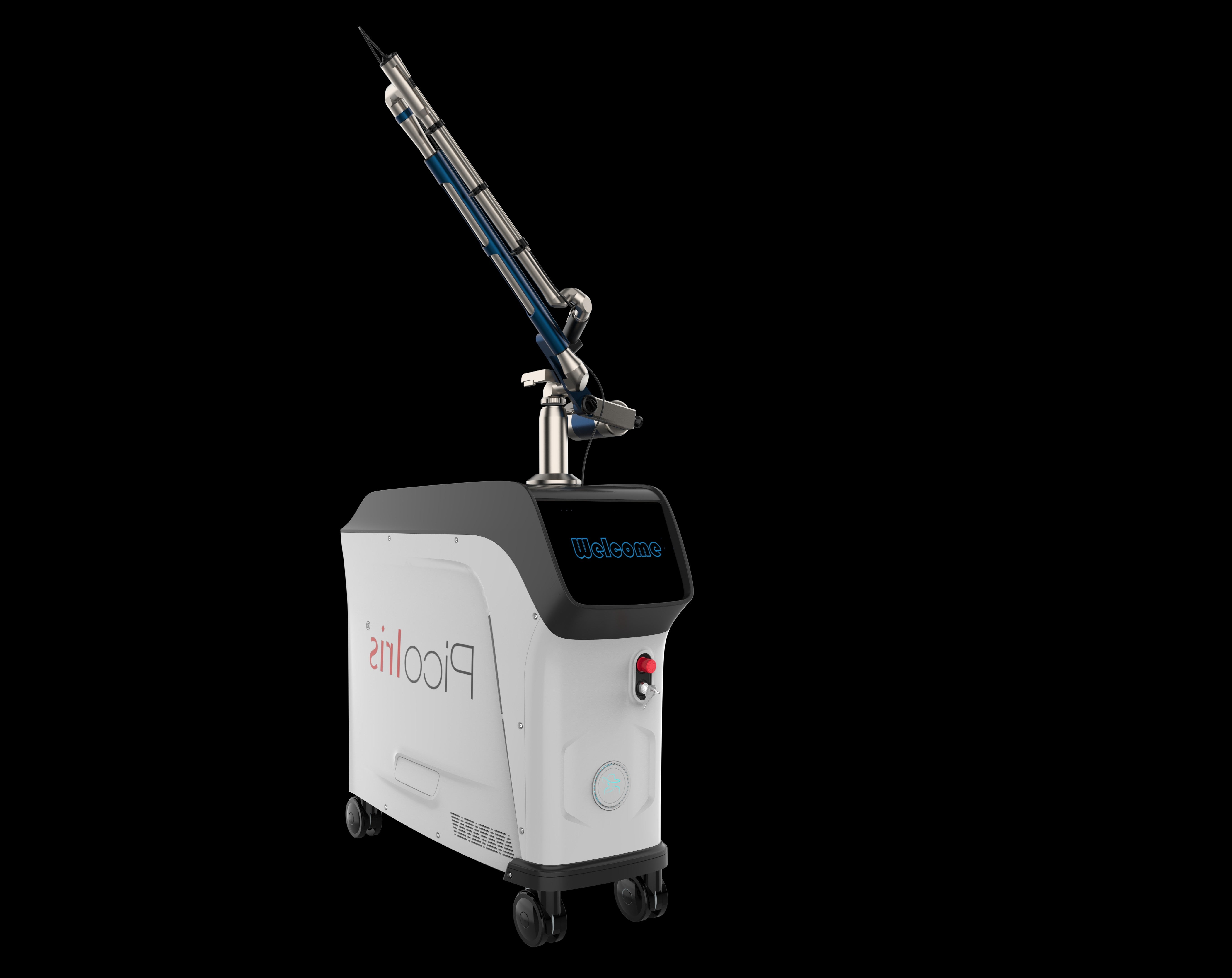 PicoIris® Advanced 5-Mode Picosecond Laser medical device with a nozzle on wheels. It is an ideal laser device purchase.