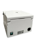 Back side view of a portable centrifuge machine with a digital display and multiple settings, designed for laboratory use. It is an ideal centrifugation device purchase.