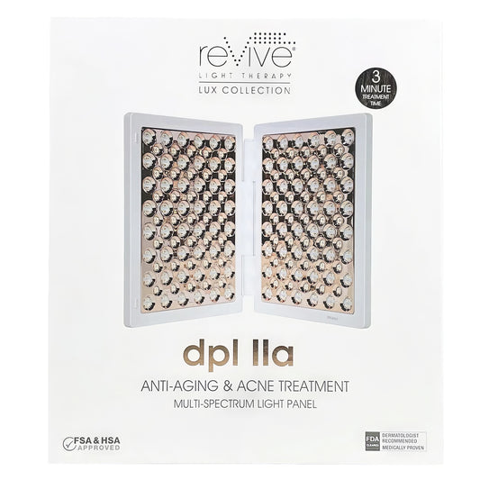 Revive Light Therapy Lux Collection dpl IIa anti-aging and acne treatment multi-spectrum light panel. It is great red light device purchase.