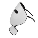 Image showing the side aspect of a White LED Face mask with open transparent spacing for eyes on a white background. It is a great LED device purchase.