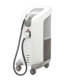 Image showing side view of a medical equipment on wheels stand with one handpiece, it is a great laser device purchase.