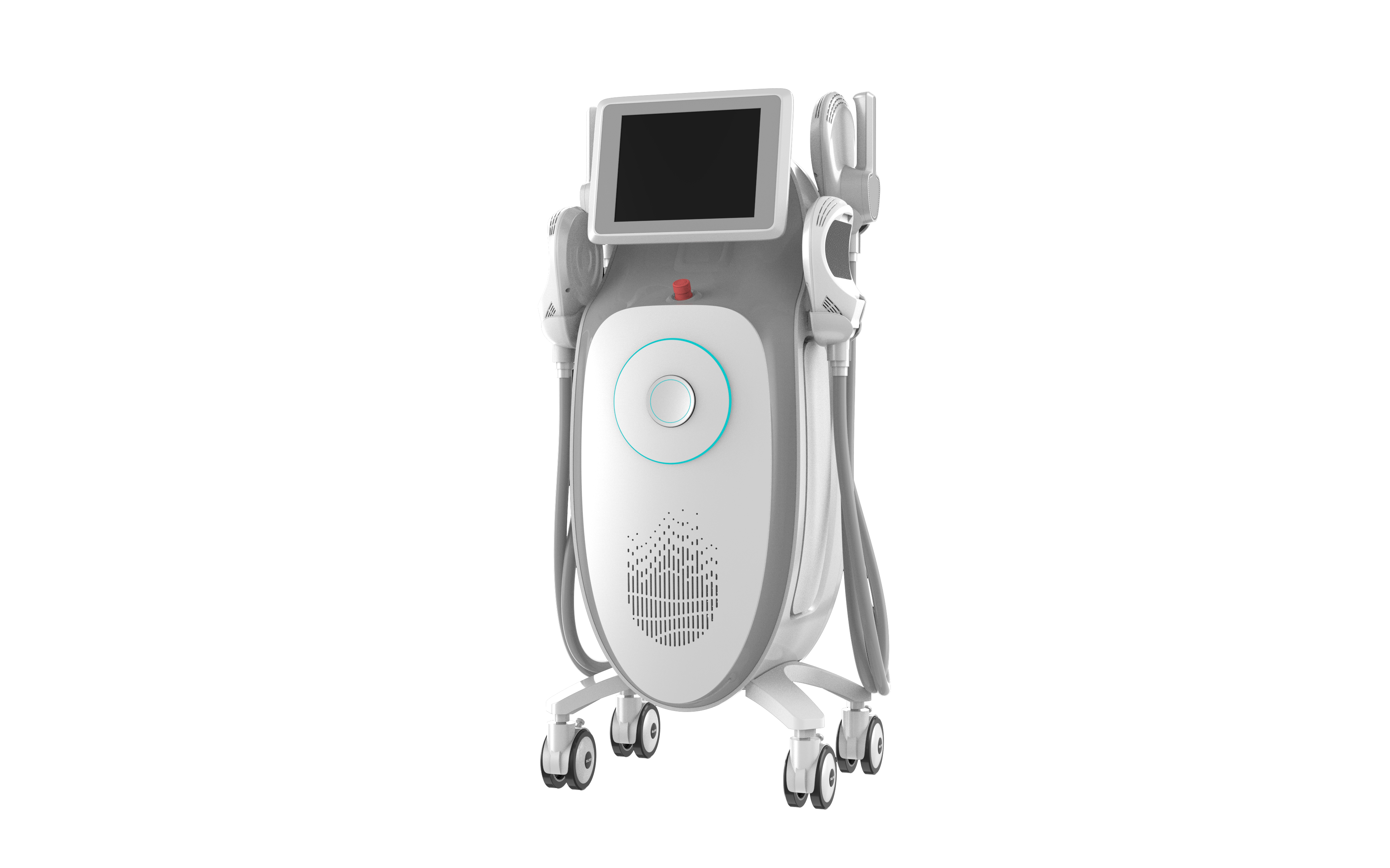 PZLASER UMS Sculptor medical device with a digital screen, two device handhelds on wheels. It is an ideal laser device purchase.