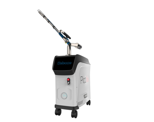 PicoIris® Advanced 5-Mode Picosecond Laser medical device with a nozzle on wheels. It is an ideal laser device purchase.