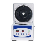 Laboratory centrifuge with a rotor inside, and digital display control panel on the front side. It is the best device purchase.