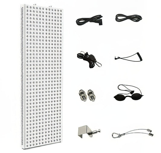 Set of accessories including a large rectangular LED panel with small components.  It is an ideal value LED device purchase.