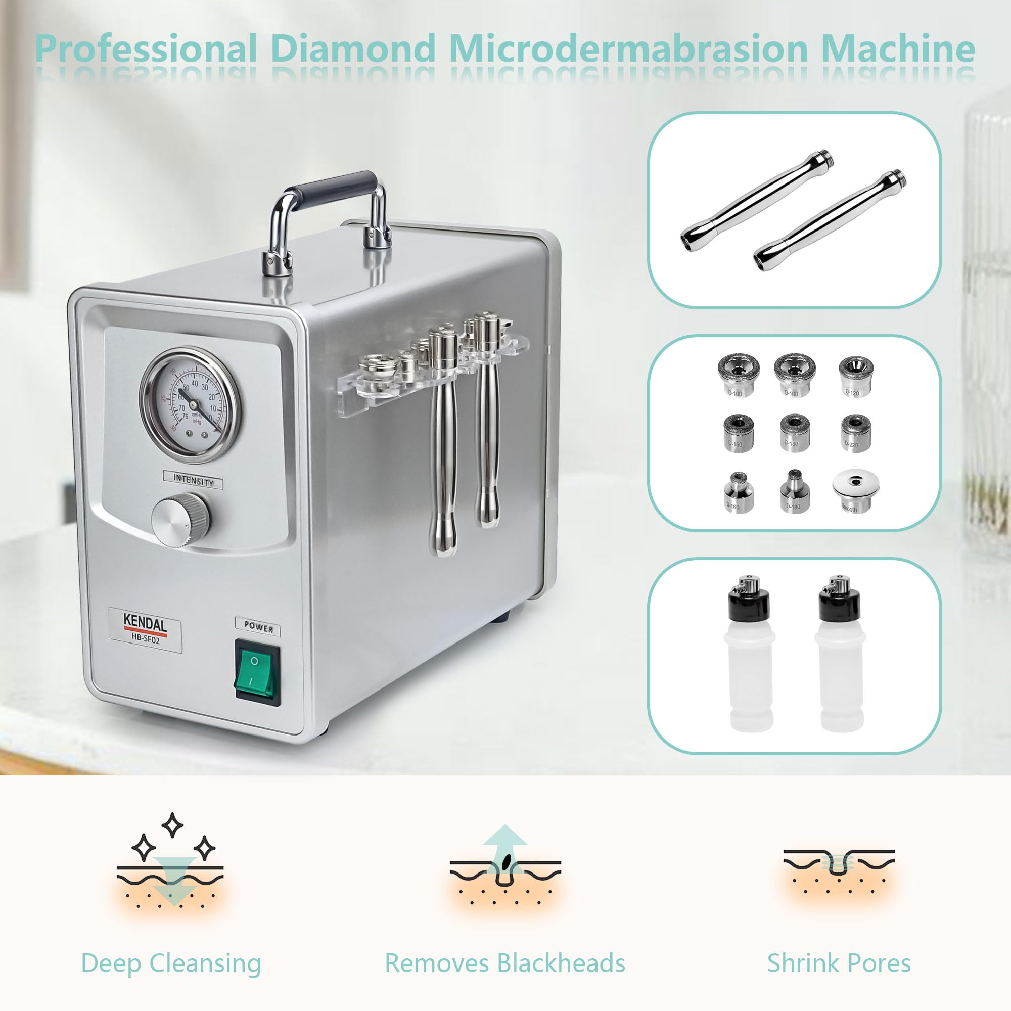 Diamond Microdermabrasion Device removes blackheads, shrink pores and does deep cleansing. It is an ideal device purchase.