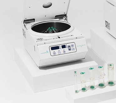 Laboratory centrifuge with samples on a white background, it is a great device purchase.