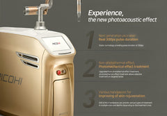 PICOHI 300 Picosecond Aesthetic Device by Hironic is a FDA Cleared device. It is a great value 300 Picosecond  Nd:YAG Laser purchase.