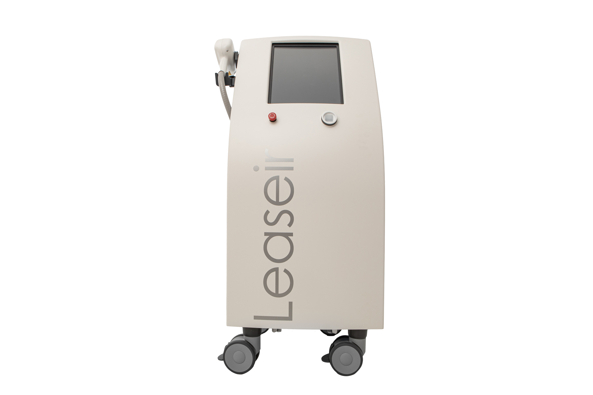 Leaseir medical device showing front view on wheels with a digital screen and control buttons. It is a great value aesthetic laser purchase.