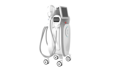 PZLASER UMS Sculptor medical device showing side view with a digital screen, two device handhelds on wheels. It is an ideal laser device purchase.