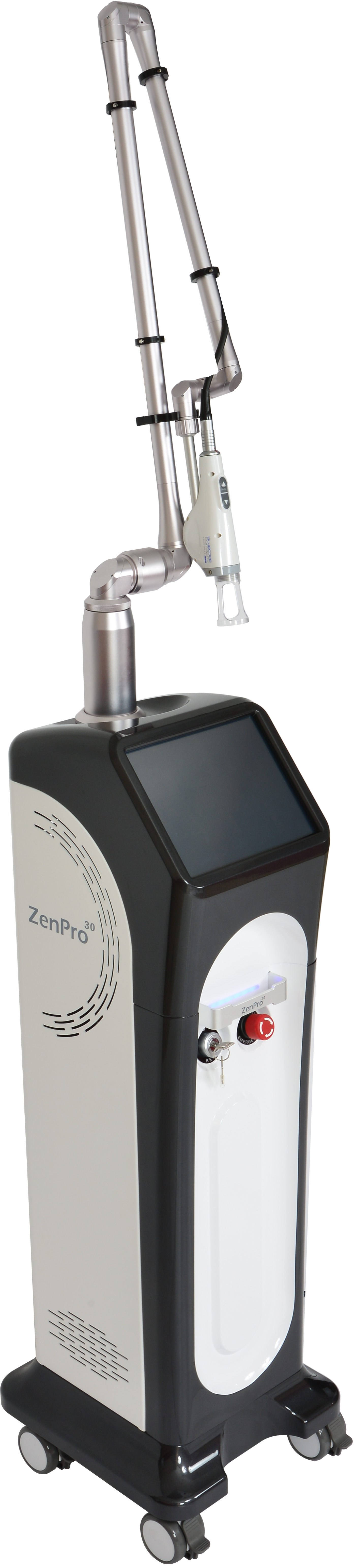 Medical device with a digital display on a white background