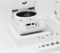 Laboratory centrifuge with samples on a white background, it is a great device purchase.