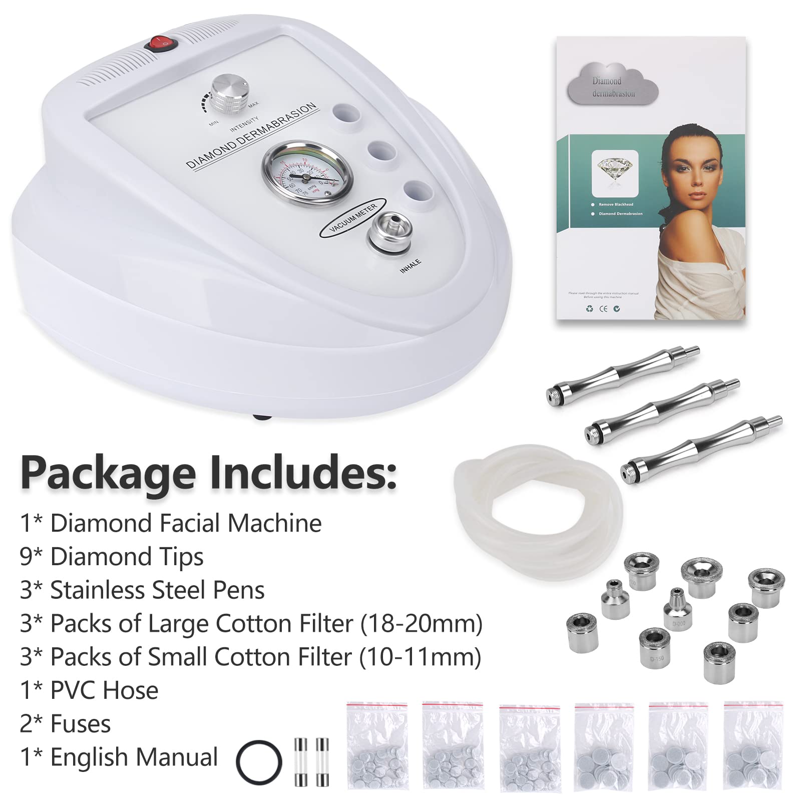 Professional diamond microdermabrasion machine packaging shown. It is an ideal device purchase.
