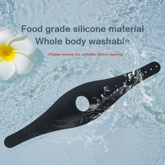 Image showing food grade silicone material of a black electric slimming device. It is a great EMS device purchase.