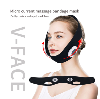 Image showing a black slimming face mask best used for creating V-shaped small face. It is a great Micro Current EMS device purchase.