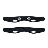 Image showing the front and back view of a black slimming face mask with cutouts. It is a great Micro Current EMS device purchase.