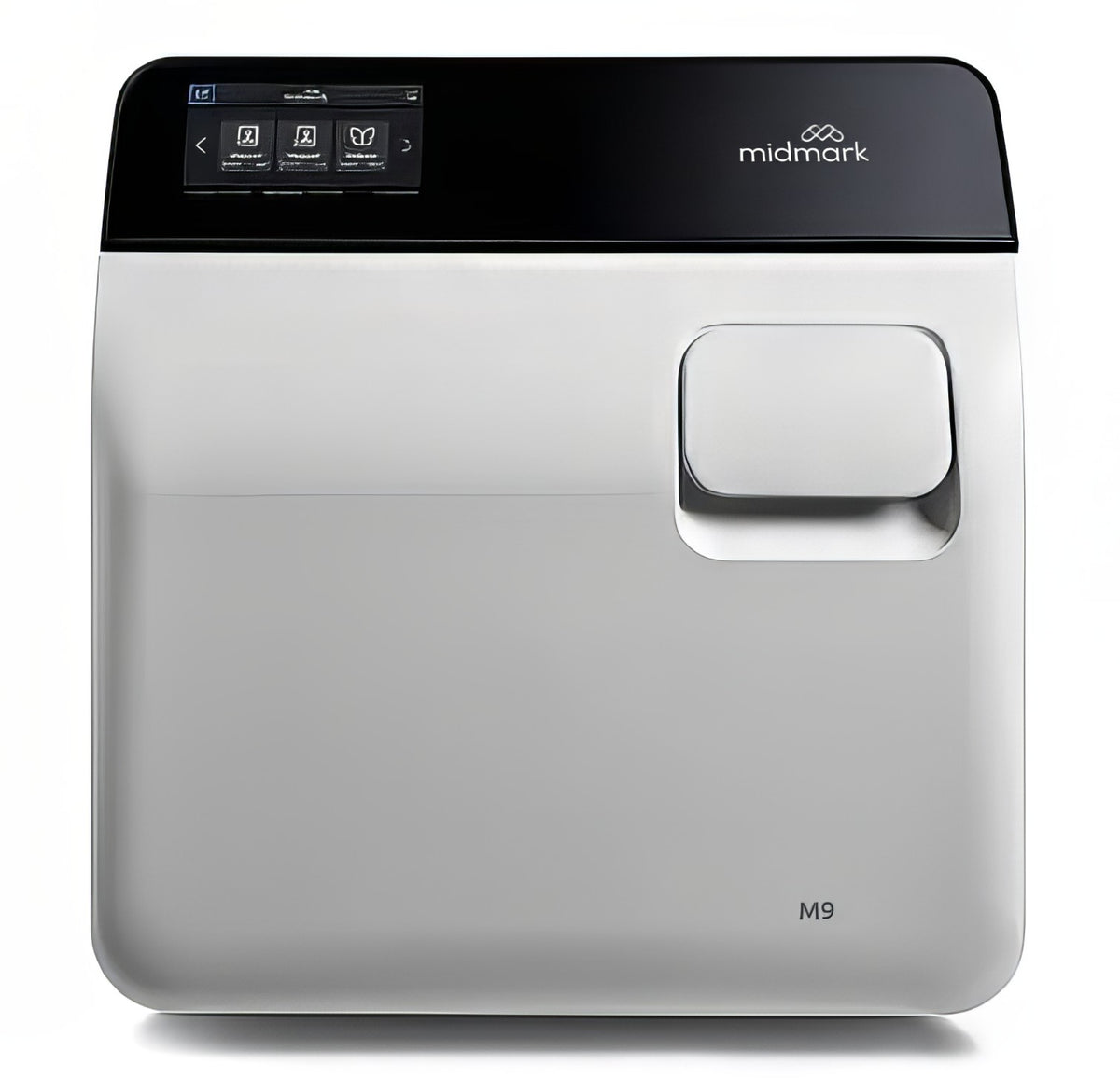 Silver medical device with black digital control top and 'midmark' branding.  It is an ideal value device purchase.