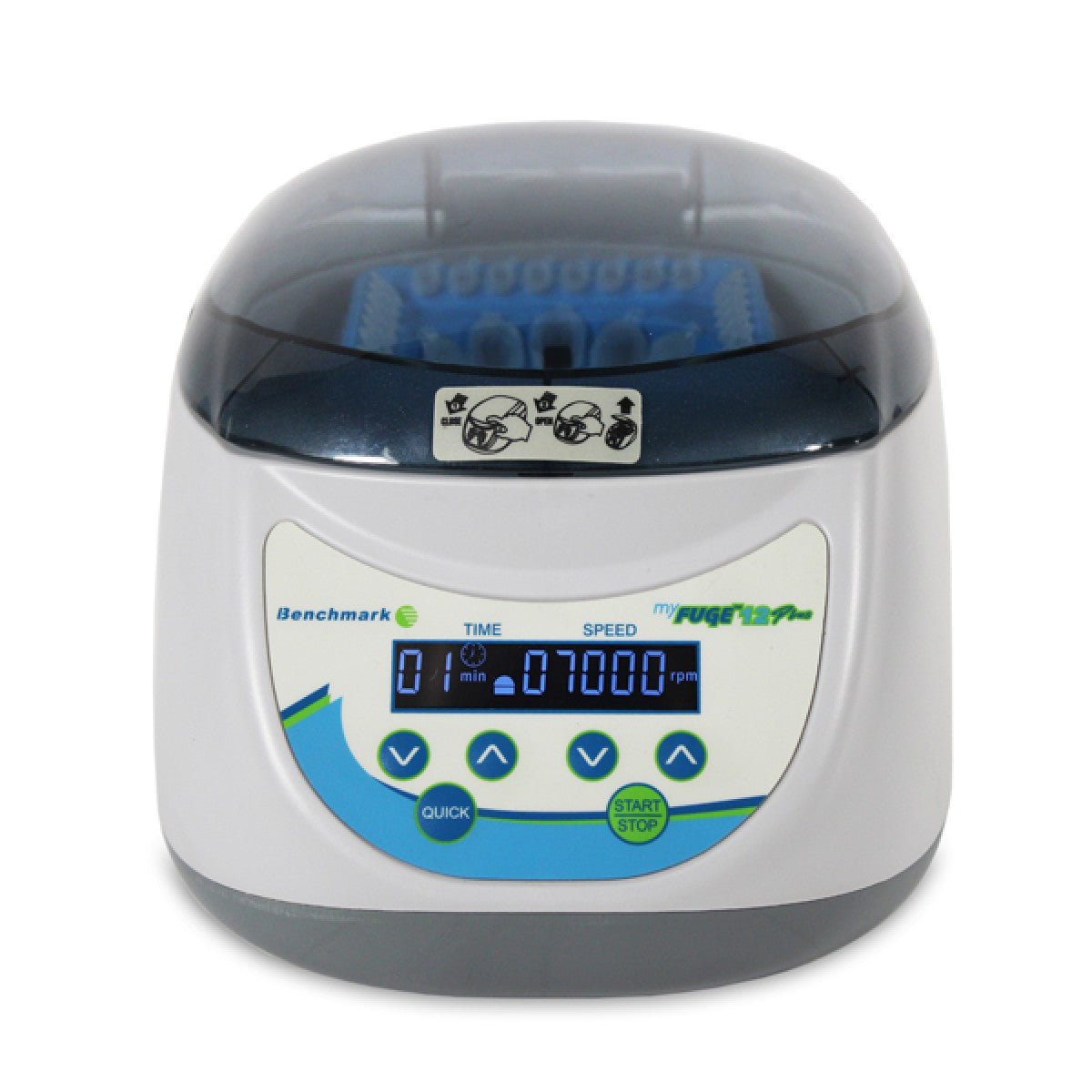 MyFuge 12 Plus Microcentrifuge with a digital control panel on the front. It is a great device purchase.