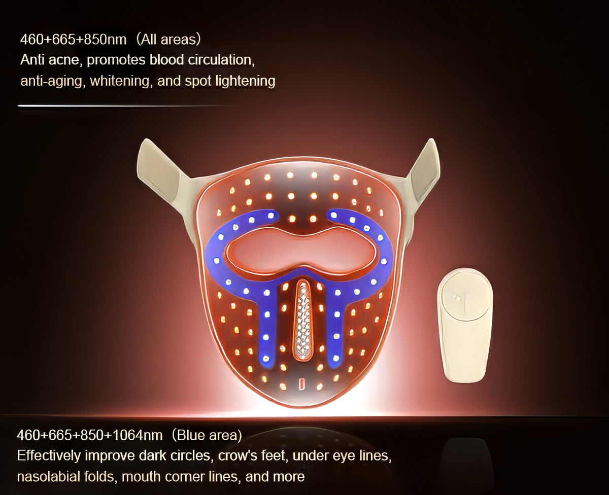 Four Color LED Light Therapy Silicone Mask – App Controlled