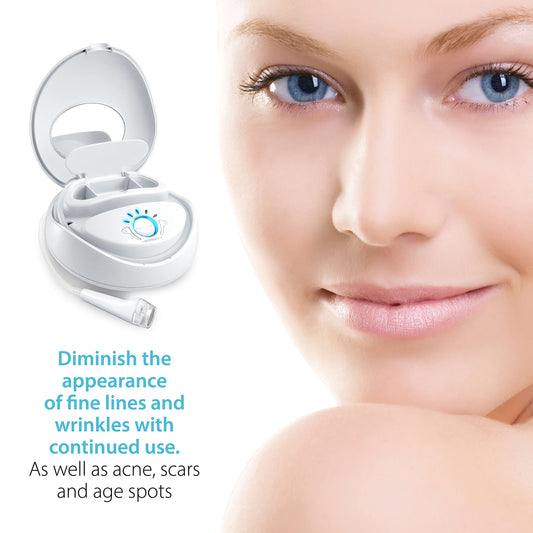 NuBrilliance diamond microdermabrasion device with packaging featuring a woman's face. It is an ideal device purchase.