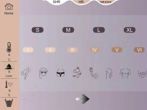 Professional Painless Diode Laser Hair Removal Machine for All Skin Tones User Interface
