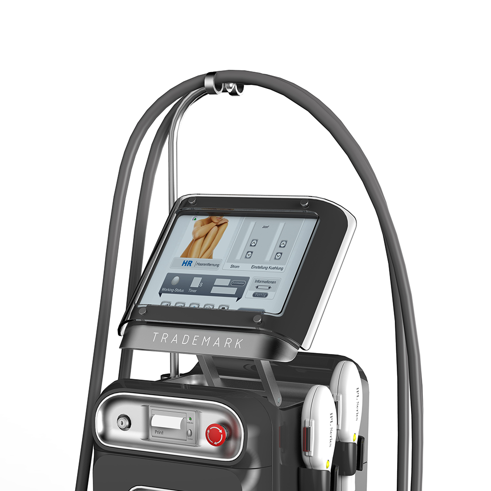 Hair removal machine with digital display on a white background. Omni Laser SHR 950A User Interface