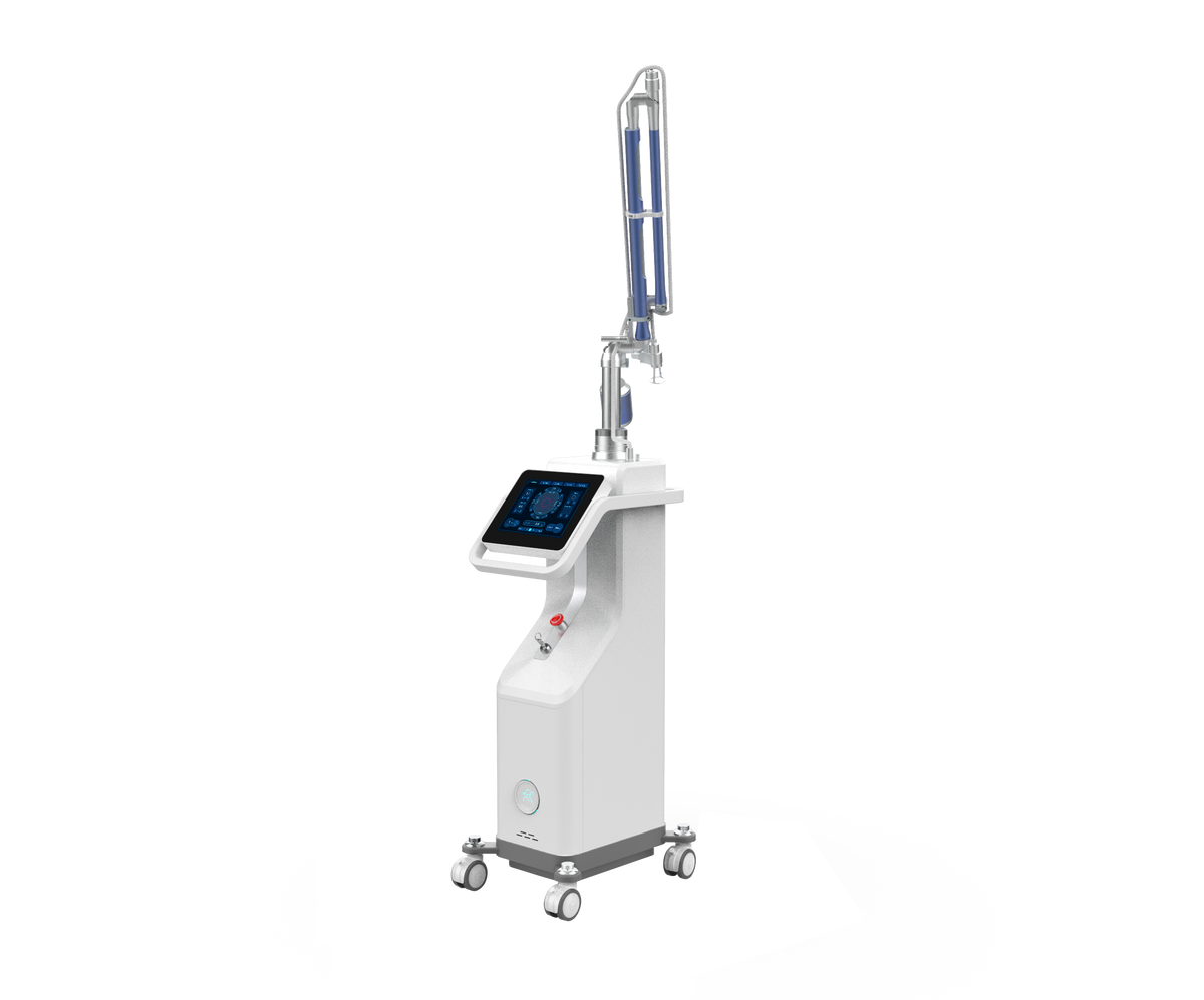 Fractional CO2 Aesthetic Laser Medical device with a digital screen and nozzle. It is an ideal laser device purchase. 