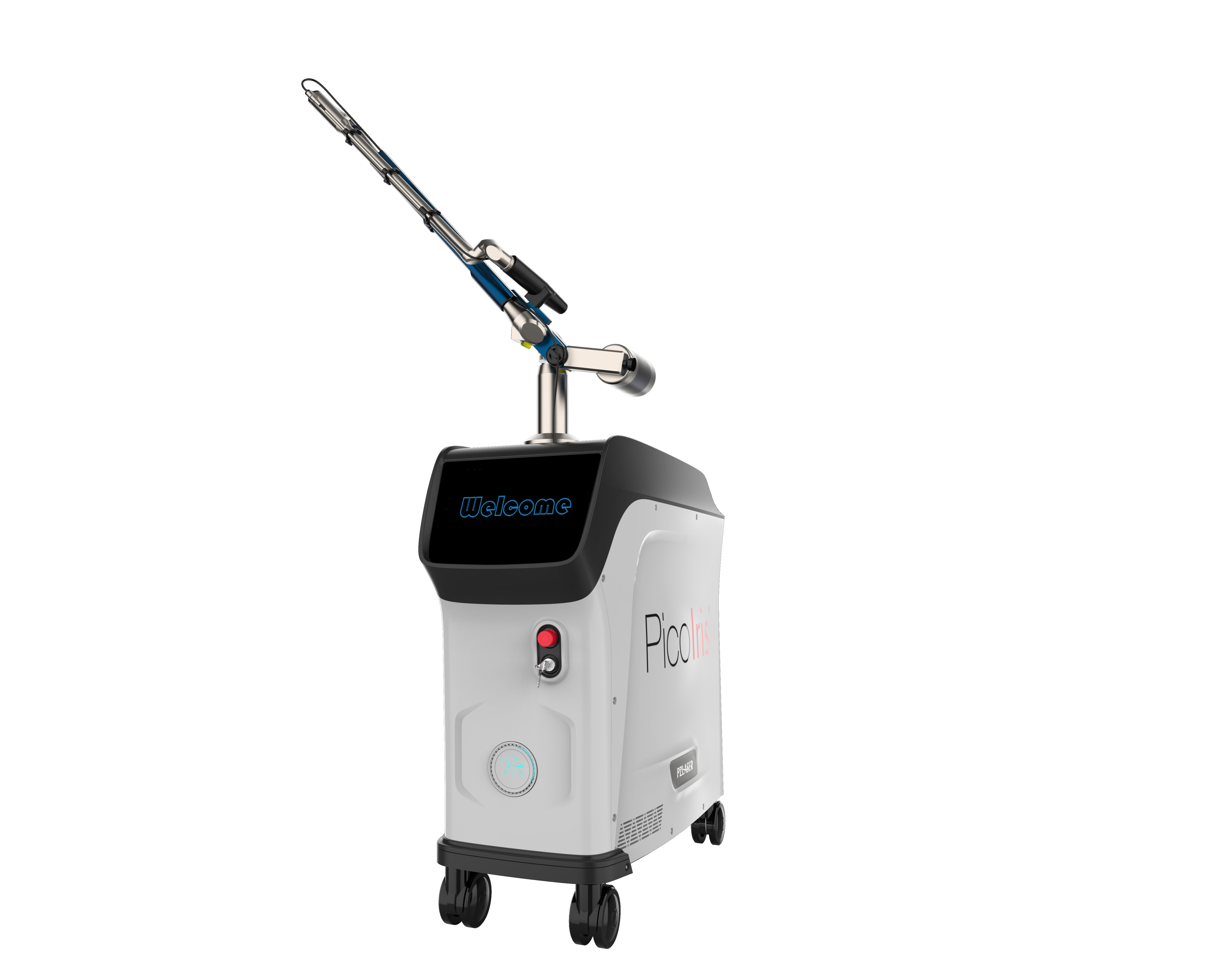 PicoIris® Advanced 5-Mode Picosecond Laser medical device with a nozzle on wheels. It is an ideal laser device purchase.