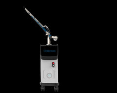 Image showing front view of PicoIris® Advanced 5-Mode Picosecond Laser medical device with a nozzle on wheels. It is an ideal laser device purchase.