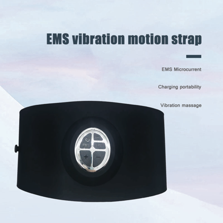 Image showing EMS vibration motion strap of a black electric slimming device. It is a great EMS device purchase.