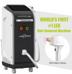 Hair removal machine with 'Planar LED' branding and promotional text on a white background