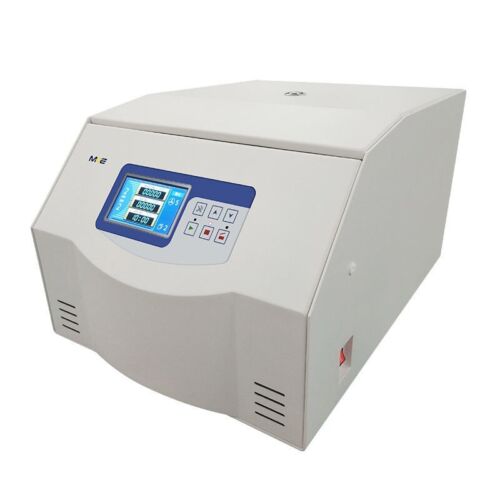 Front view of Laboratory centrifuge with digital control buttons on the. It is the best device purchase.