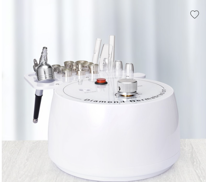 Diamond Microdermabrasion Machine with control buttons and various equipment accessories are displayed. It is a home use facial skincare equipment and ideal for device purchase.