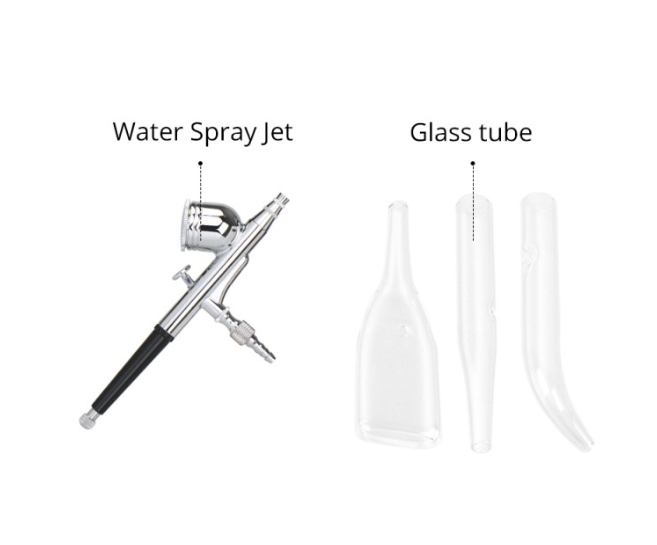 Image of water spray jet and glass tube. used in the treatment process. It is an ideal device purchase.
