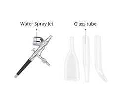Image of water spray jet and glass tube. used in the treatment process. It is an ideal device purchase.