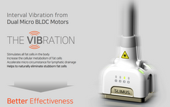 Slimus Body fat reduction Laser has interval vibrations that helps to naturally eliminate stubborn fat cells and leads to permanent body fat reduction. It is a great value aesthetic laser purchase.