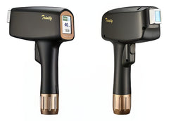 Two black and gold Trinity devices on a white background. It is an ideal device purchase.