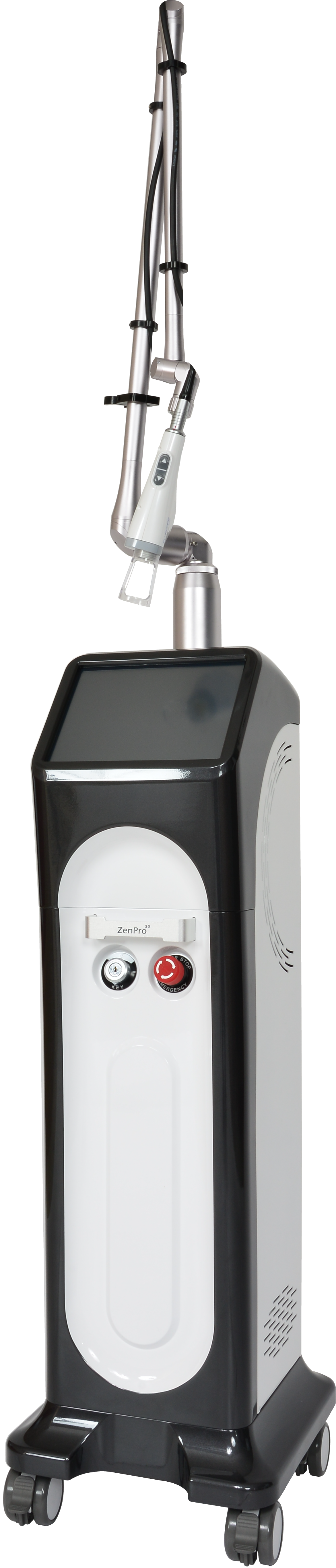 Medical device with a black and silver design on a white background. It is an ideal device purchase.
